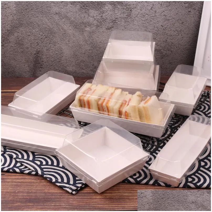 transparent cake box biodegradable food grade disposable baking dessert pastry packaging box