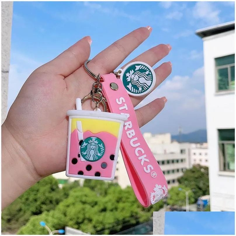 birthday party gift starbucks keychain chain headphone protective case cover ornament alloy metal pendant wholesale