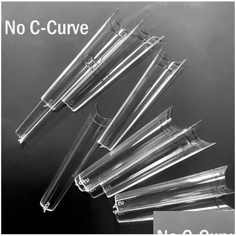 false nails non c-curve xxl long coffin acrylic nail tips straight square half cover artificial extension system tool