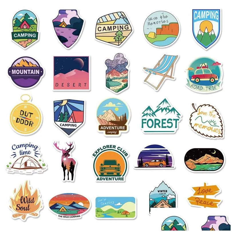 50pcs national park sticker pack for water bottle laptop skateboard motorcycle waterproof decals