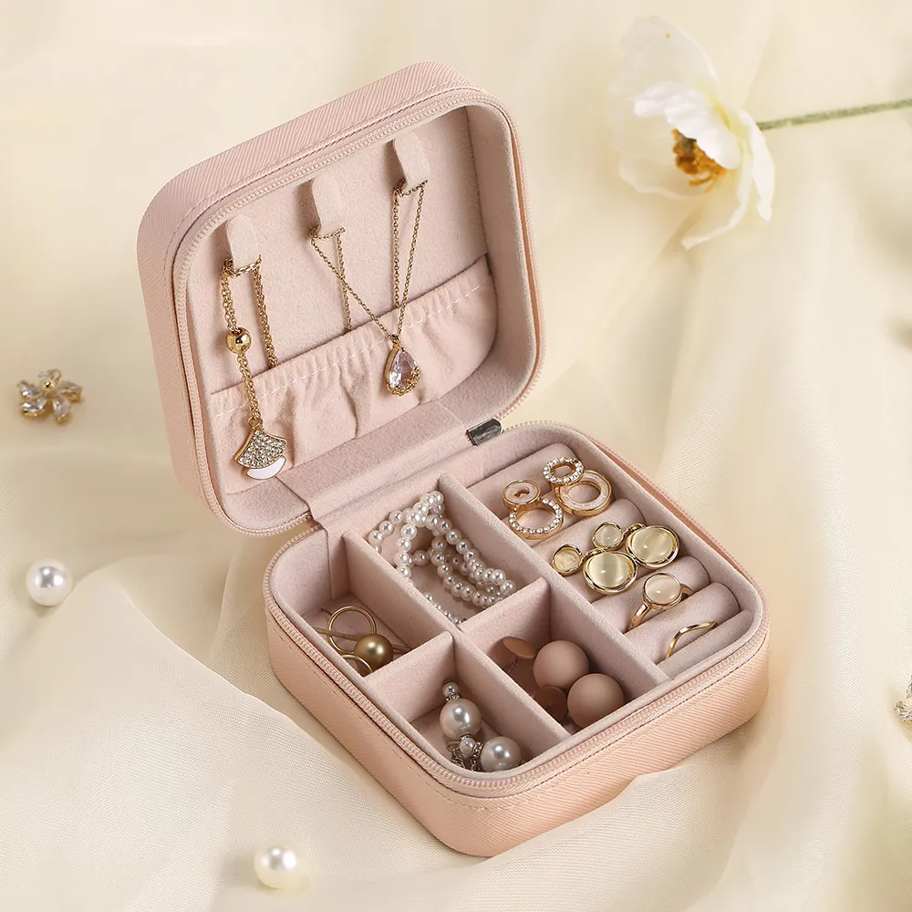 jewelry boxes packaging display portable small box women travel jewellery organizer pu leather mini case ring