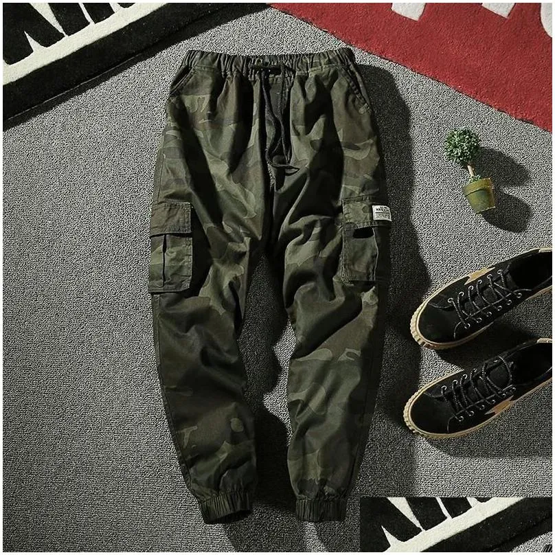 joggers cargo pants men harem multi-pocket camouflage man cotton sweatpants streetwear casual plus size trousers m-7xl