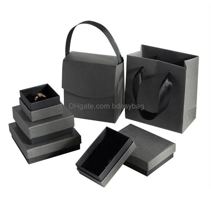 jewelry gift boxes necklace bracelet earrings ring storage organizer cardboard jewellry packaging box container with sponge inside