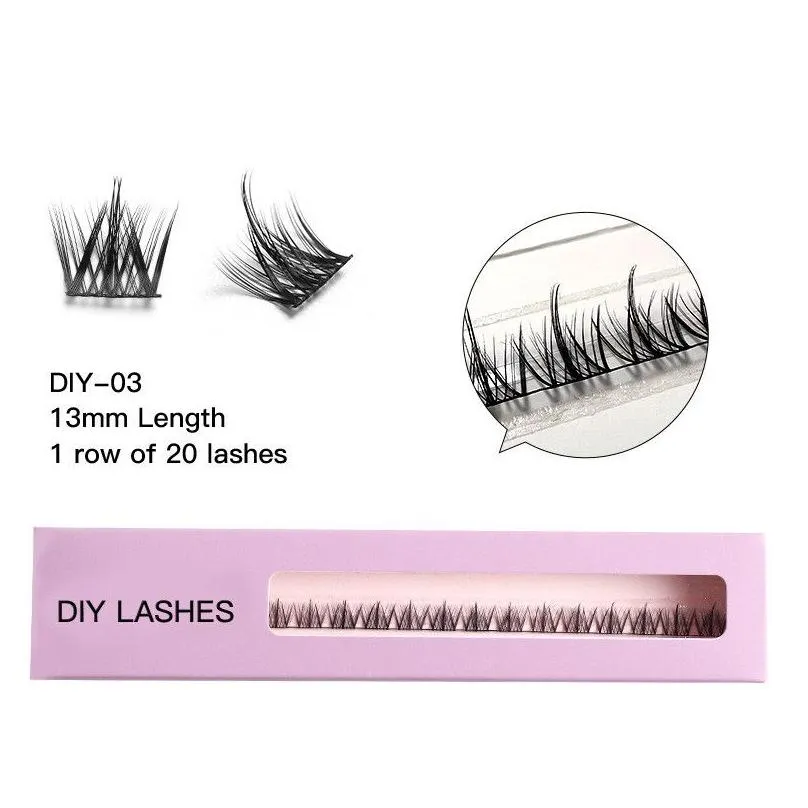 diy false eyelash extension reusable wispy eyelashes natural thick crisscross individual lashes cluster for home use