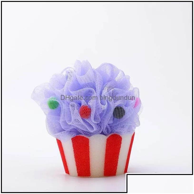 bath brushes sponges scrubbers ice cream rainbow cartoon ball creative sponge cone bathball flower drop delivery home garden dhioq