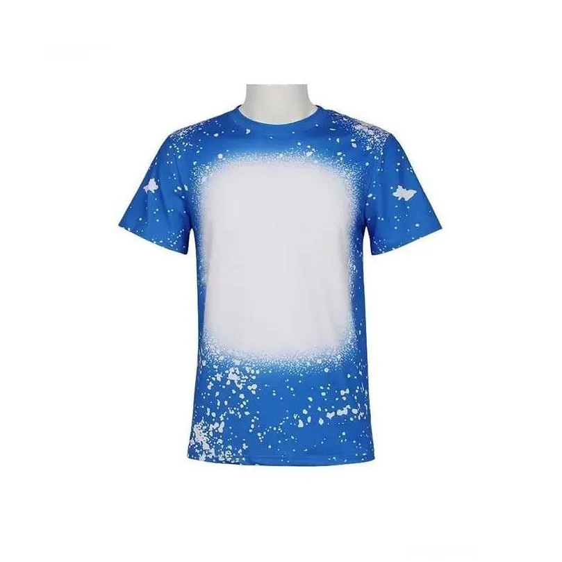 Other Festive Party Supplies New Sublimation Bleached Shirts Heat Transfer Blank Bleach Shirt Polyester Tshirts Us Men Women Party