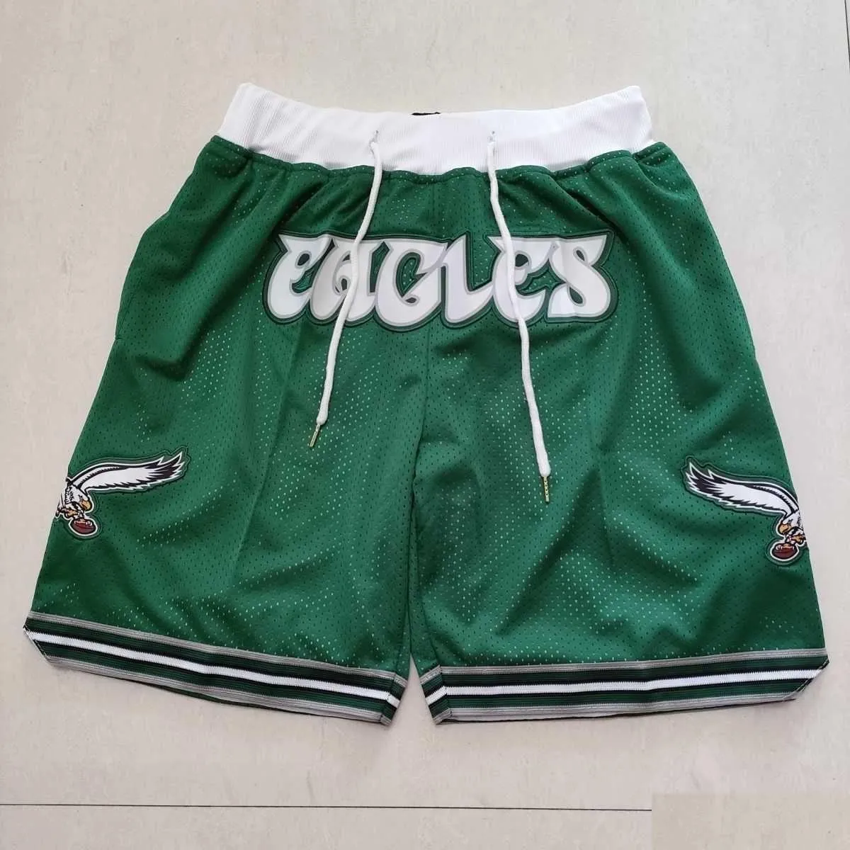 mens pants eagles embroidered pocket soccer shorts high street american hip hop basketball student training loose and relaxed