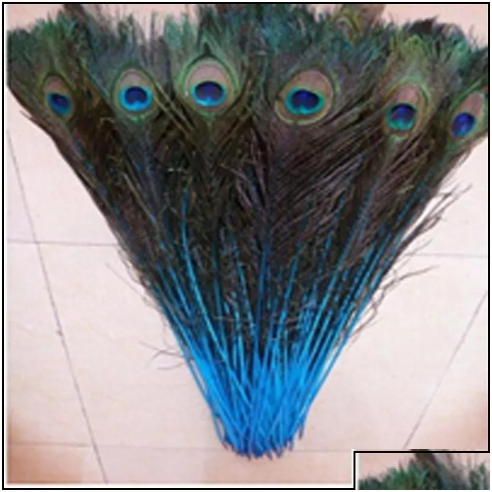 wholesale Feathers 100 Pcs High Quality 7080Cm 2832Inches Peacock U Pick Color230W Drop Delivery Office School Business Industrial Retail Servi