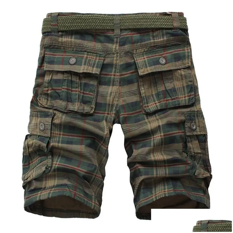 men shorts 2021 fashion plaid beach shorts mens casual camo camouflage short pants male bermuda cargo overalls
