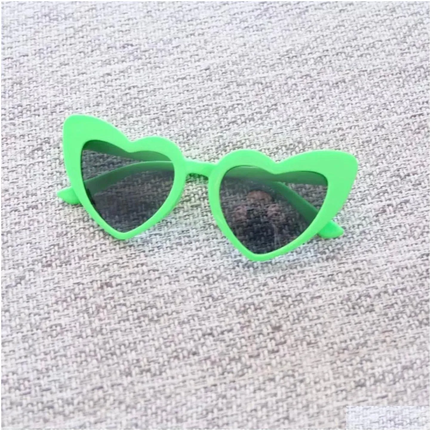 fashion kids oval heart sunglasses simple candy colors frame pure color sun glasses