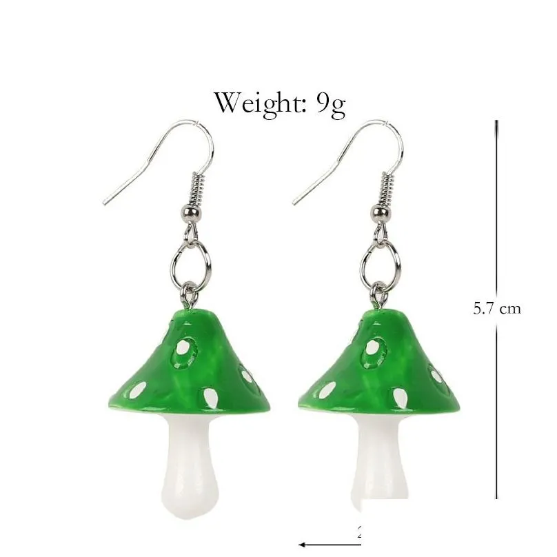 20pair fashion women sweet  handmade plastic simulation mushroom long pendant earring jewelry accessories gift