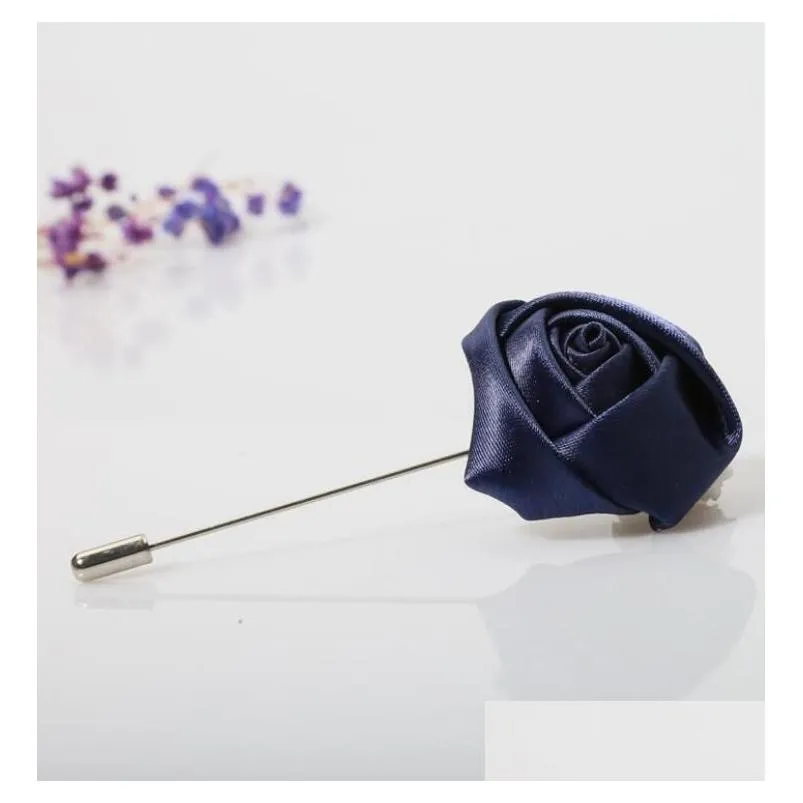 fashion rose flowers brooches pins mini double rose women men corsages brooch for party birthday gifts 27 colors