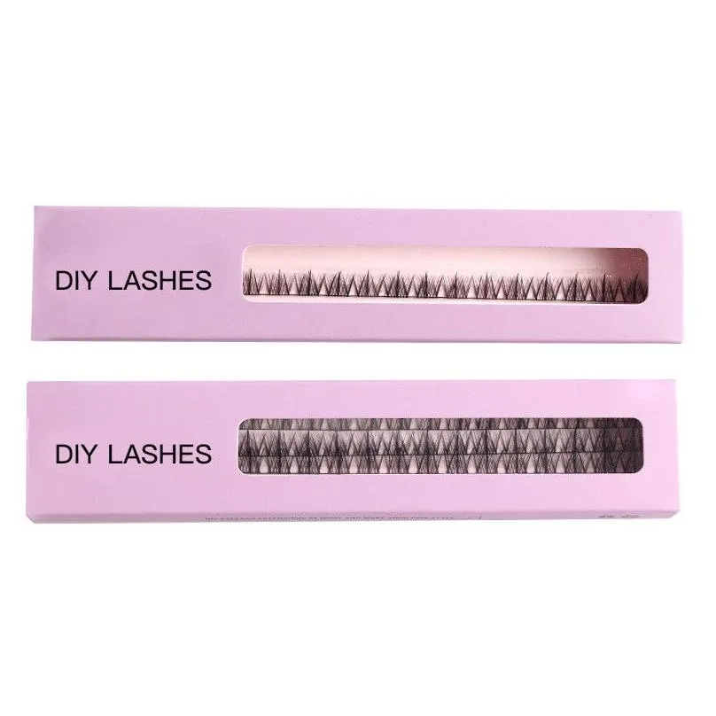 diy false eyelash extension reusable wispy eyelashes natural thick crisscross individual lashes cluster for home use