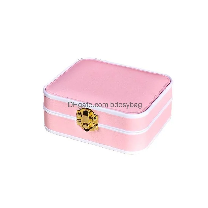 travel pu leather jewelry organizer box packaging gift box for wedding birthday