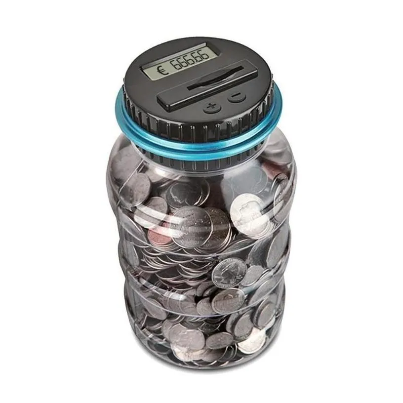 storage bottles jars 2.5l piggy bank counter coin electronic digital lcd counting money saving box jar coins for usd euro gbp drop
