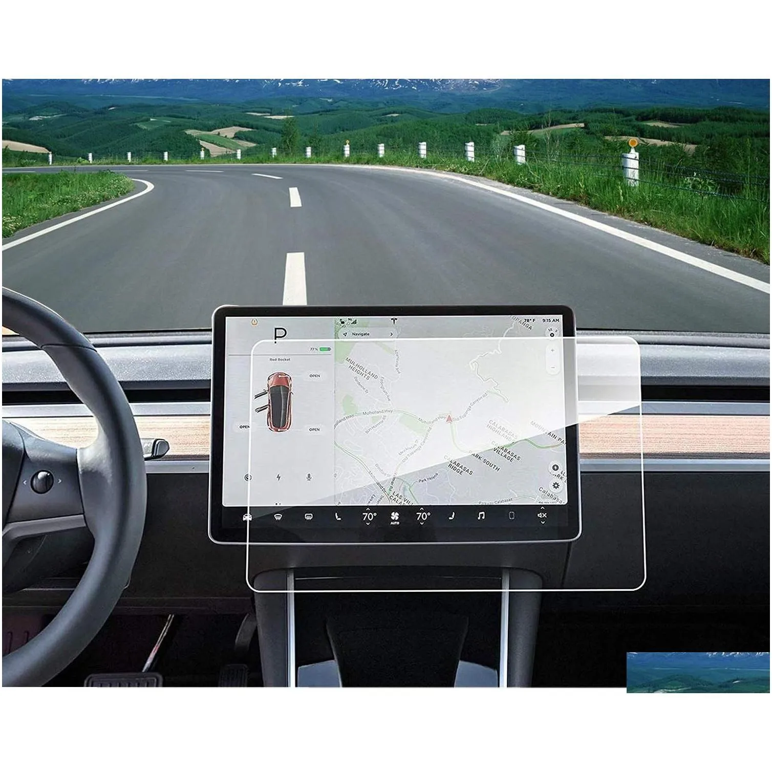 other interior accessories tesla model 3 center control touch sn car navigation tempered glass protector drop delivery mobiles motorc