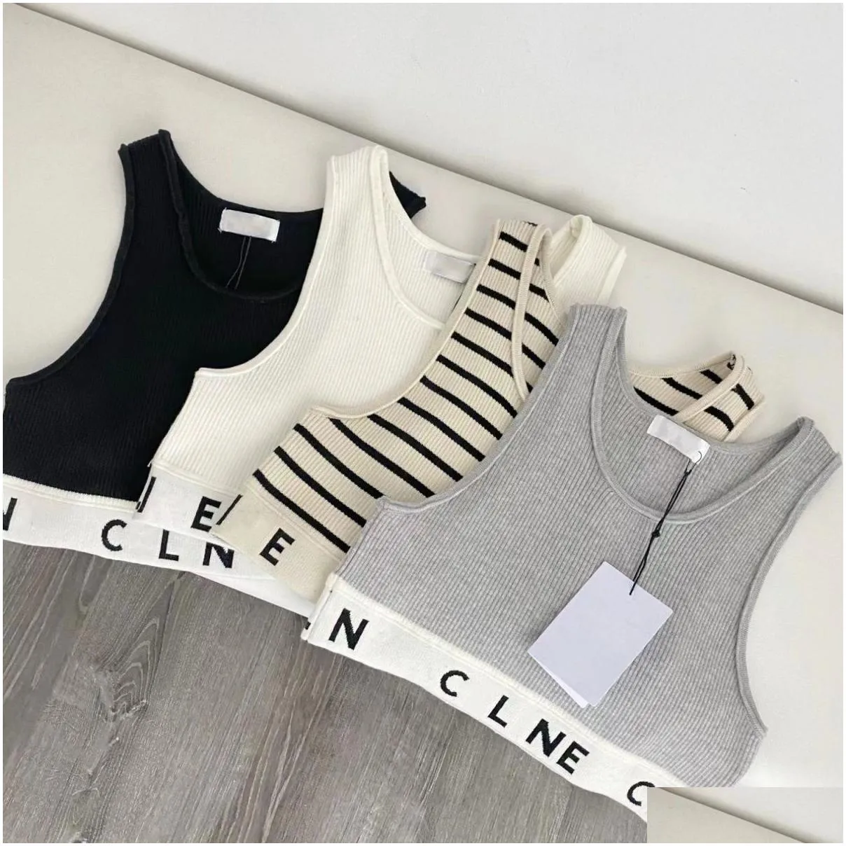 couturier vest sweater designer striped letter sleeveless top knitwear fashion style womens pullover top beach vest sexy