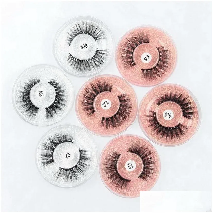 3d color eyelashes packaging box colored bottom card lash cases with curler and tweezer natural thick exaggerated makeup false eyelash extension