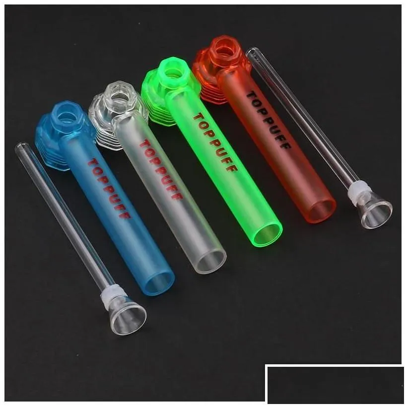 smoking pipes toppuff acrylic bong portable screwon water pipe glass hand tobacco hookah drop delivery home garden household sundrie