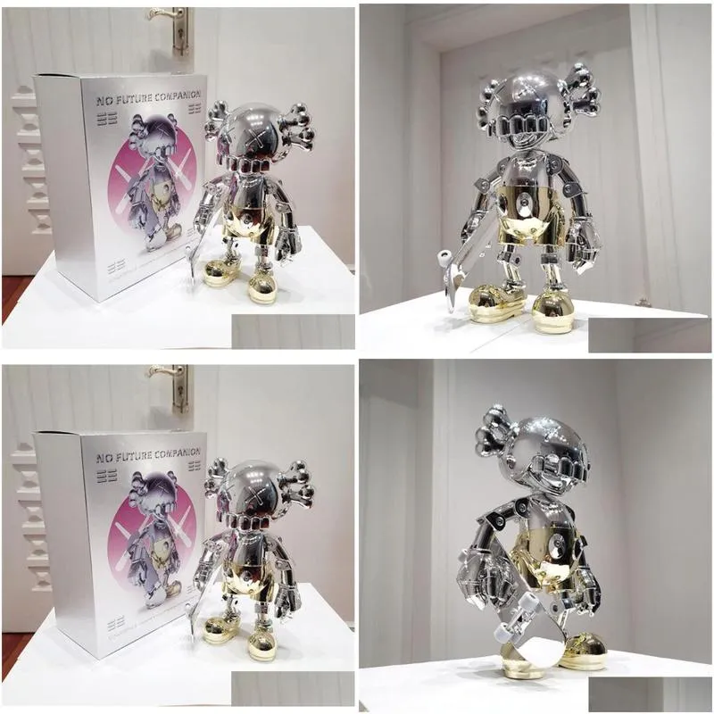  -selling 2kg 33cm the no future companion electroplating vinyl figures with the skateboard arts model decorations toys