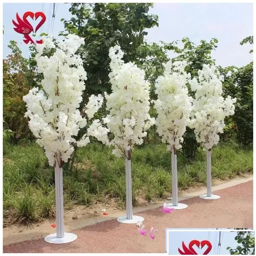 decorative flowers wreaths wedding decoration 5ft tall 10 piece/lot slik artificial cherry blossom tree roman column road leads fo