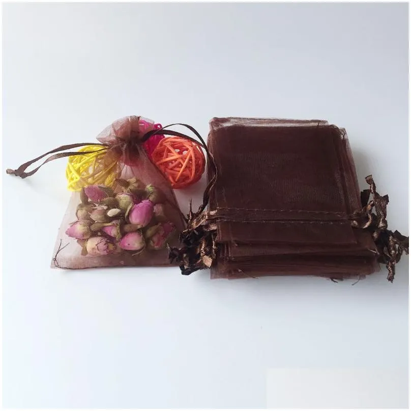  7x9cm premium organza wedding favour gift bags jewelry pouches bundle pockets pure yarn bag 100pcs lot candy bags