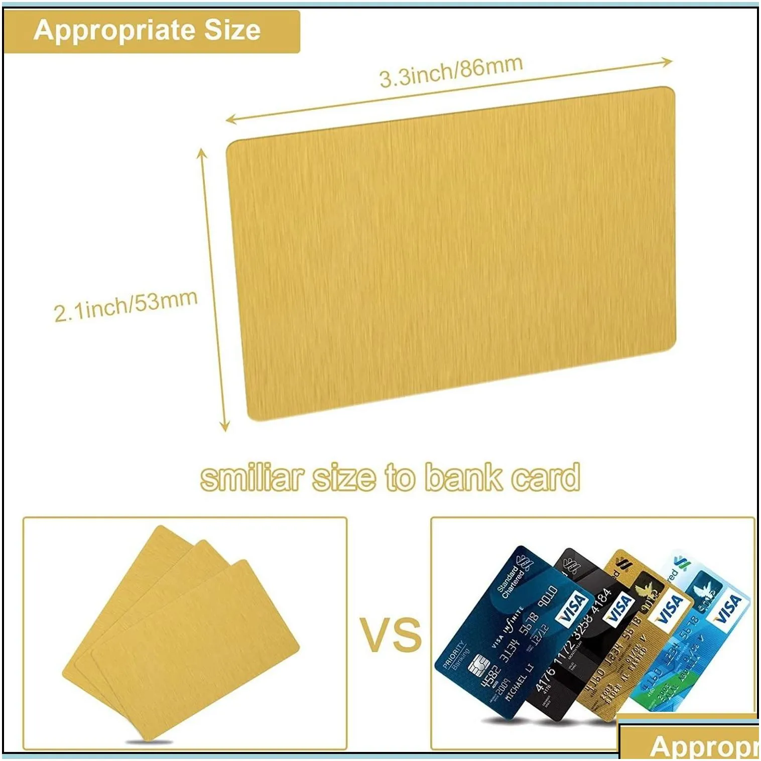 wholesale Sublimation Blanks Blank Metal Business Cards For Sublimation Card Blanks White Sier Gold 0.24Mm Aluminum Name Gift Vip Drop Delivery