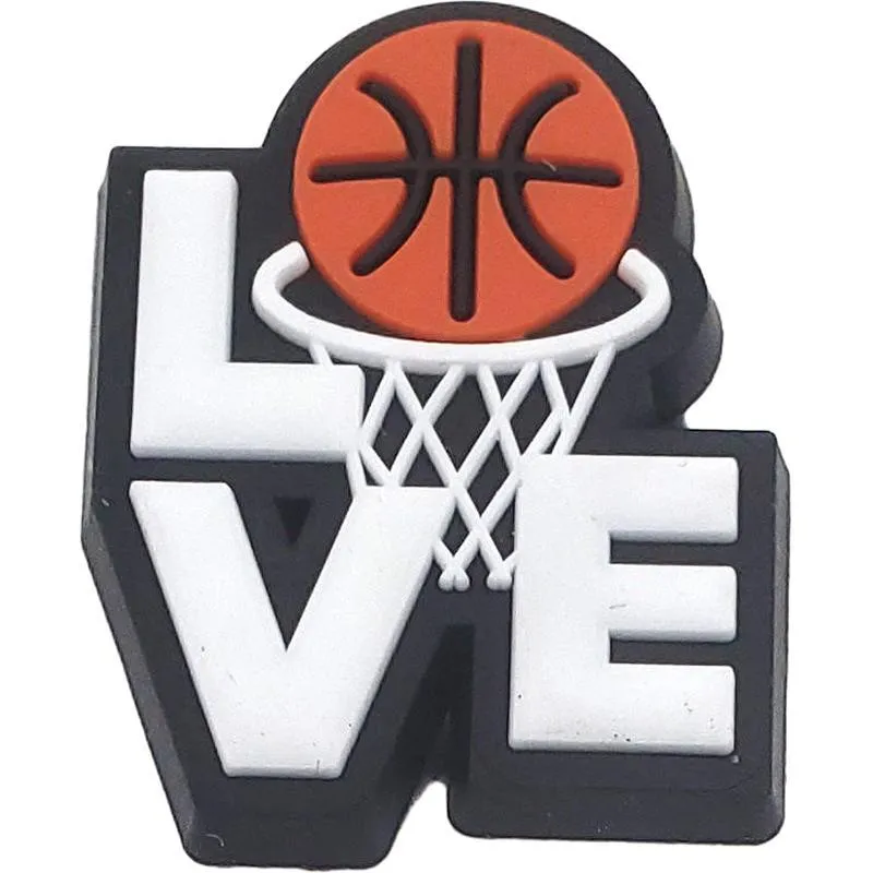 pattern charms shoes slippers decoration accessories for cross love basketball charm for croc