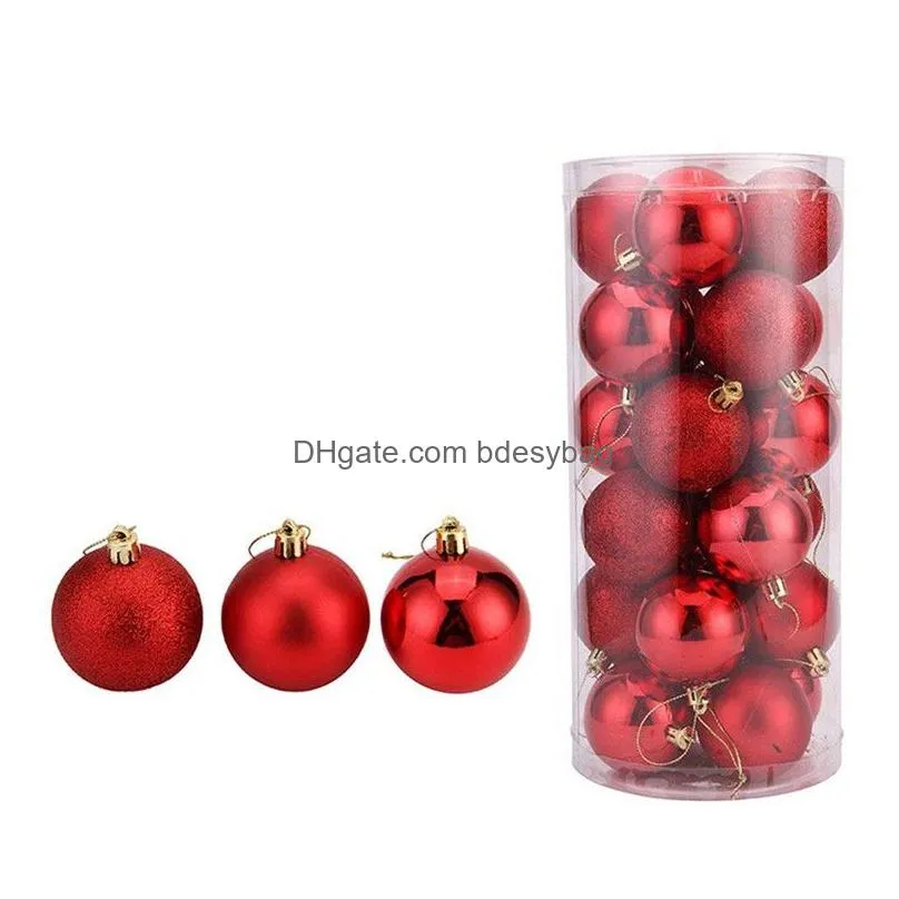 24pcs 3cm 4cm 6cm christmas ball pendant decorative xmas tree hanging baubles balls ornaments for holiday wedding decoration