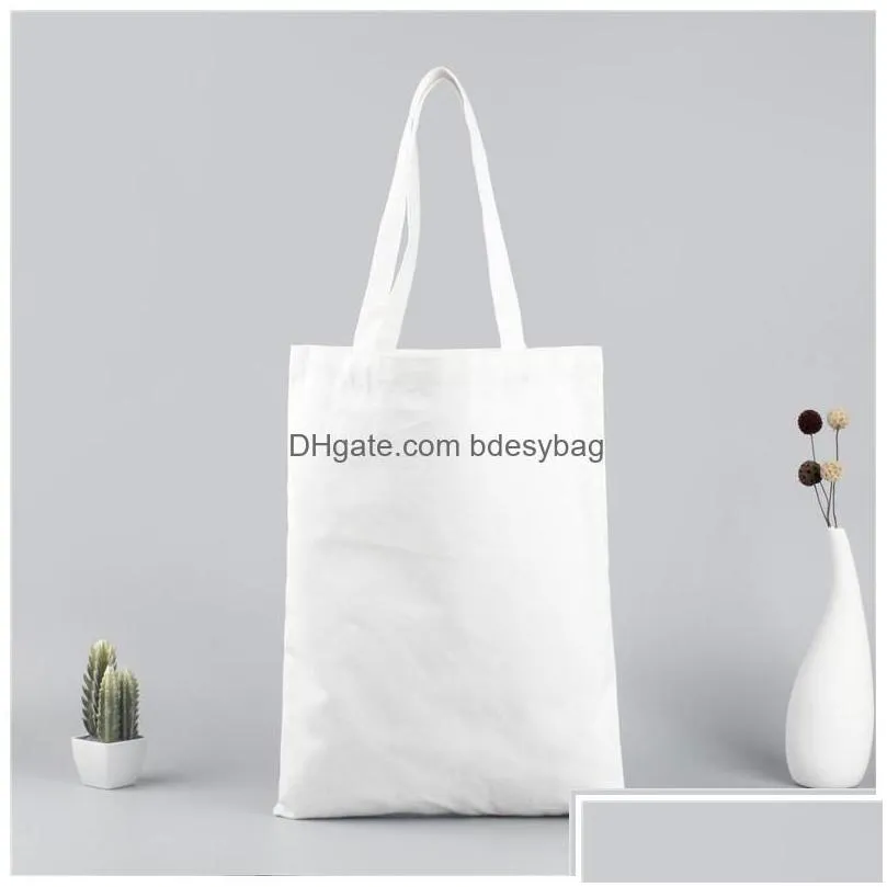 wholesale sublimation blanks tote bags blank polyester totes canvas reusable grocery 12oz for diy crafting and decorating drop dhniy