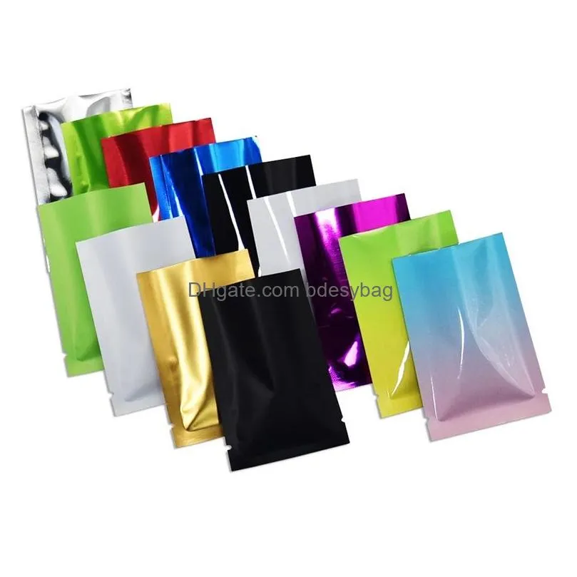 100pcs lot aluminum foil plastic bag food grocery packing pouch recycable storage packaging bags