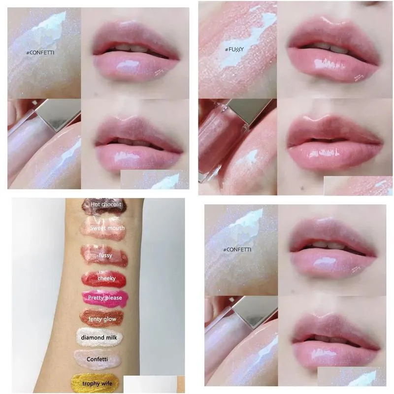 f lipstick lipglass lip glaze liquid lip gloss shiny cherry vitamin clear 9ml 9 colors