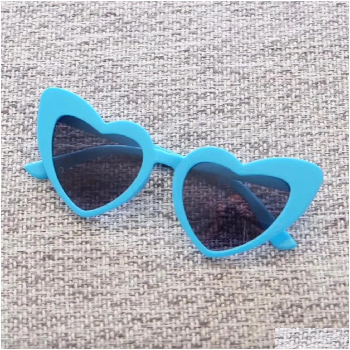 fashion kids oval heart sunglasses simple candy colors frame pure color sun glasses