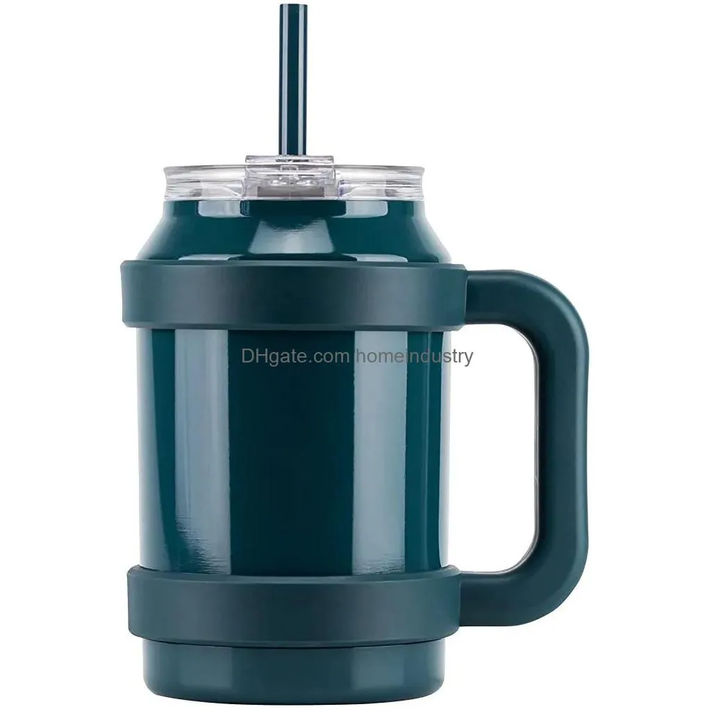 50oz stainless steel quencher tumbler vacuum keep hot and cold mug with handle and straw i0712