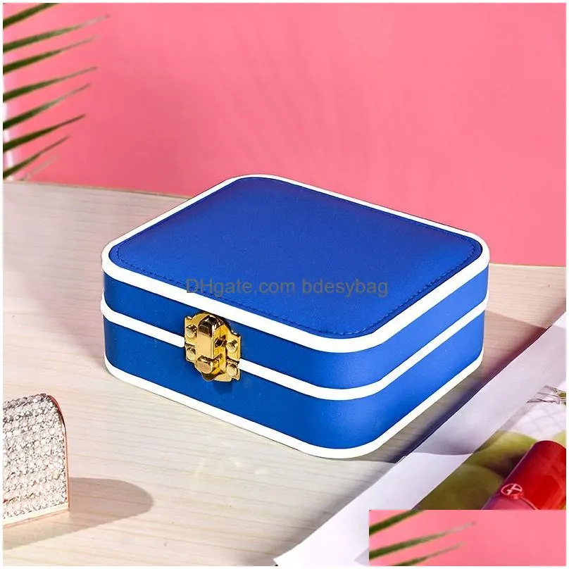 travel pu leather jewelry organizer box packaging gift box for wedding birthday