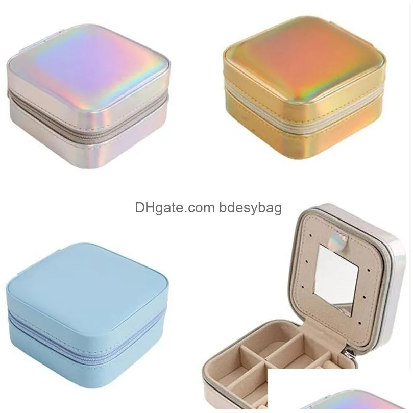 portable travel jewelry box waterproof pu leather storage organizer case double layer small jewelry boxes for necklace ring bracelet