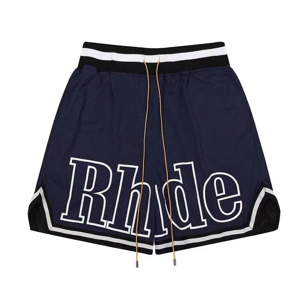 designer shorts rhude shorts mens mesh short summer fashion beach elastic band pants men high quality street wear red blue black purple