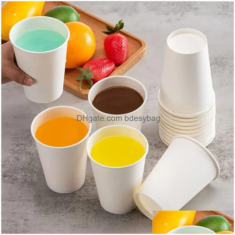 white paper cups with lid disposable coffee cup milk tea cup household office drinking accessories party supplies