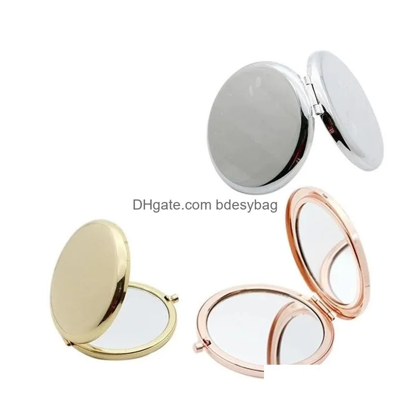 bridesmaid round mirror wedding gift for women double side folding compact mirrors christmas birthday gifts