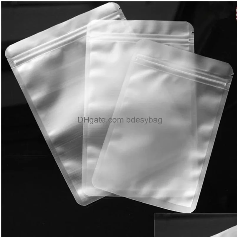 frosted transparent zipper bag flat bottom dry flower packing pouch smell proof food storage bags