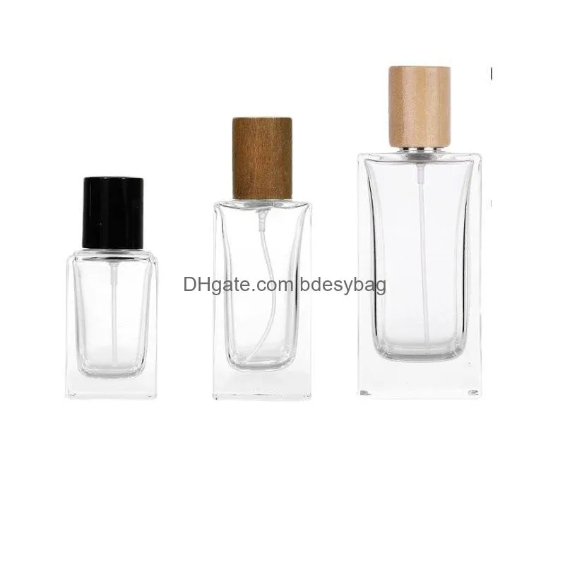 30ml 50ml 100ml square glass spray perfume bottles empty refillable perfume bottle