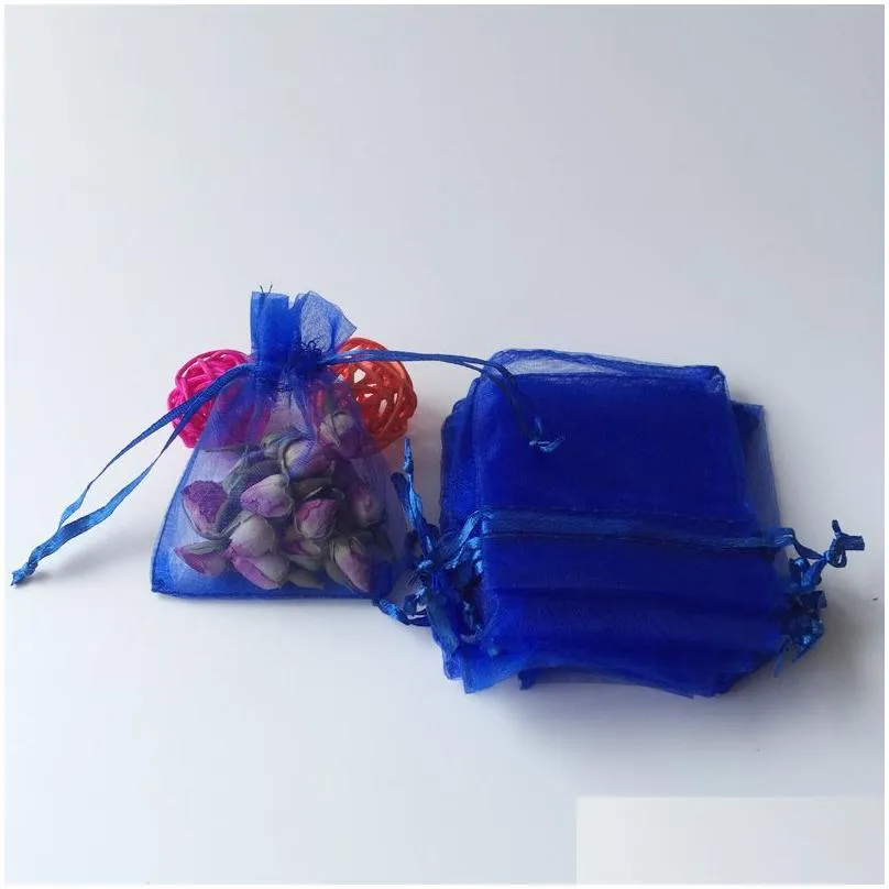  7x9cm premium organza wedding favour gift bags jewelry pouches bundle pockets pure yarn bag 100pcs lot candy bags