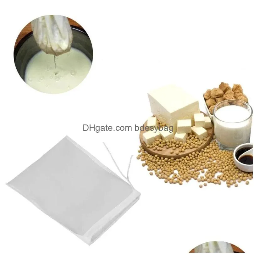 120 micron nut milk bag reusable mesh filter net coffee milks tea fruit juice wine mesh strain