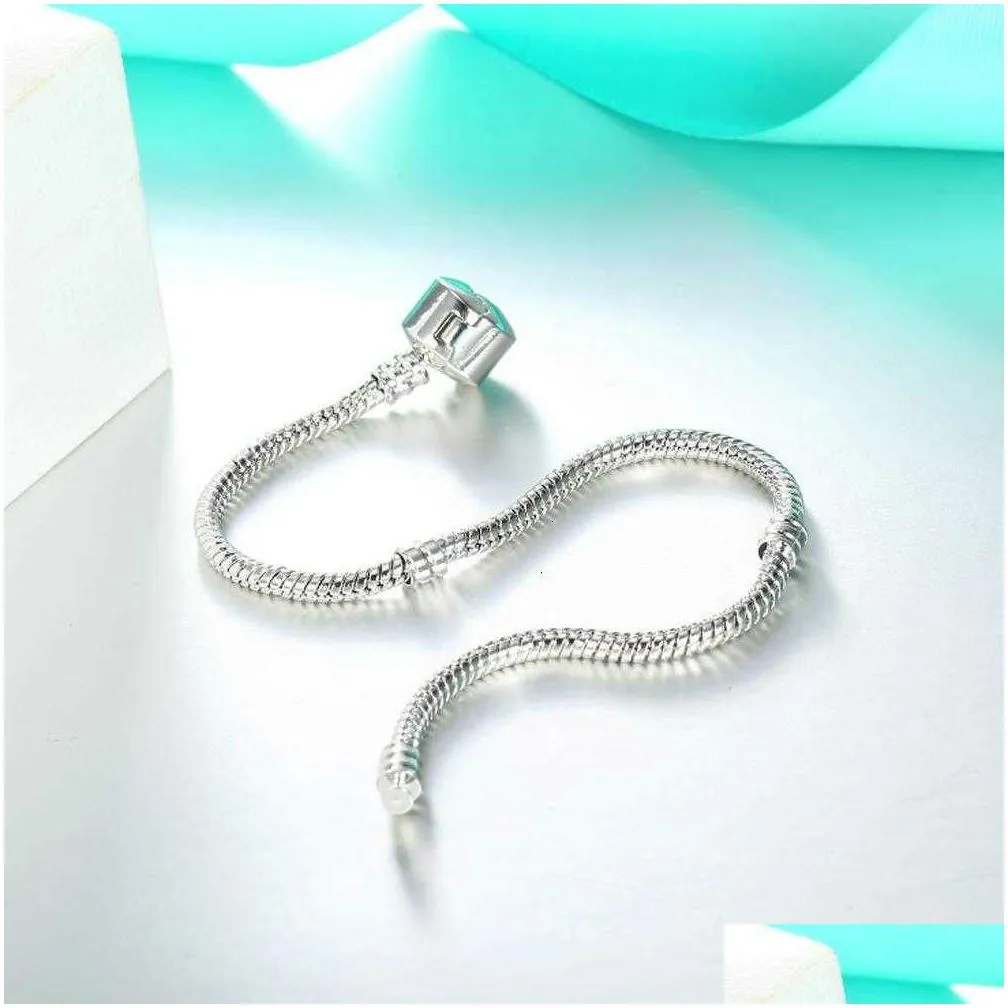 children silver plated bracelets with women snake chain charm beads for bangle bracelet gift