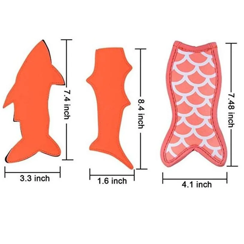 Ice Cream Tools Popsicle Sleeves Reusable Bag Mermaid Lobster Crocodile Shark Zer Holders Drop Delivery Home Garden Kitchen Dining Ba