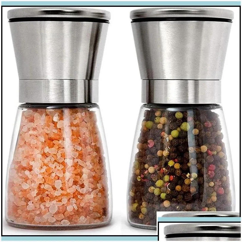 mills stainless steel salt and pepper grinder adjustable ceramic sea mill kitchen tools drop delivery home garden dining bar dhbyz