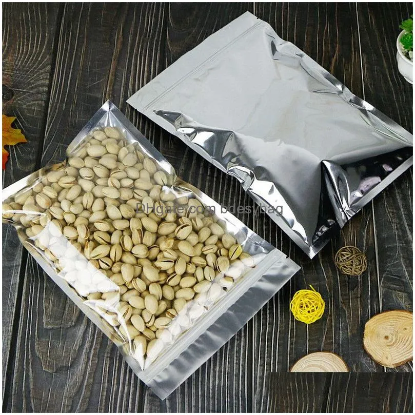 100pcs/lot plastic aluminum foil resealable zipper packaging bag food tea coffee cookie pouch smell proof self seal storage bags