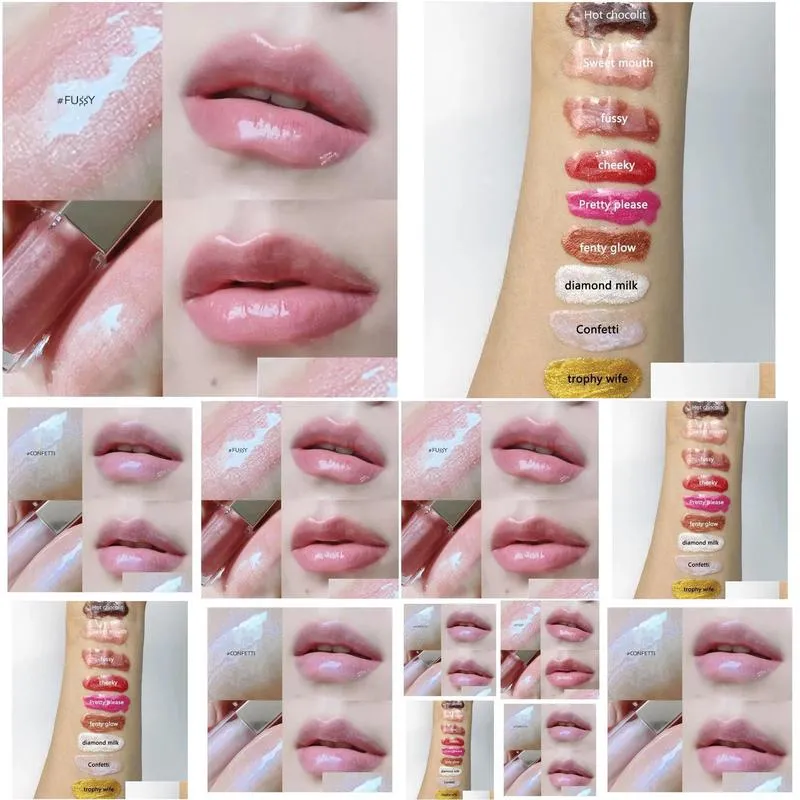 f lipstick lipglass lip glaze liquid lip gloss shiny cherry vitamin clear 9ml 9 colors