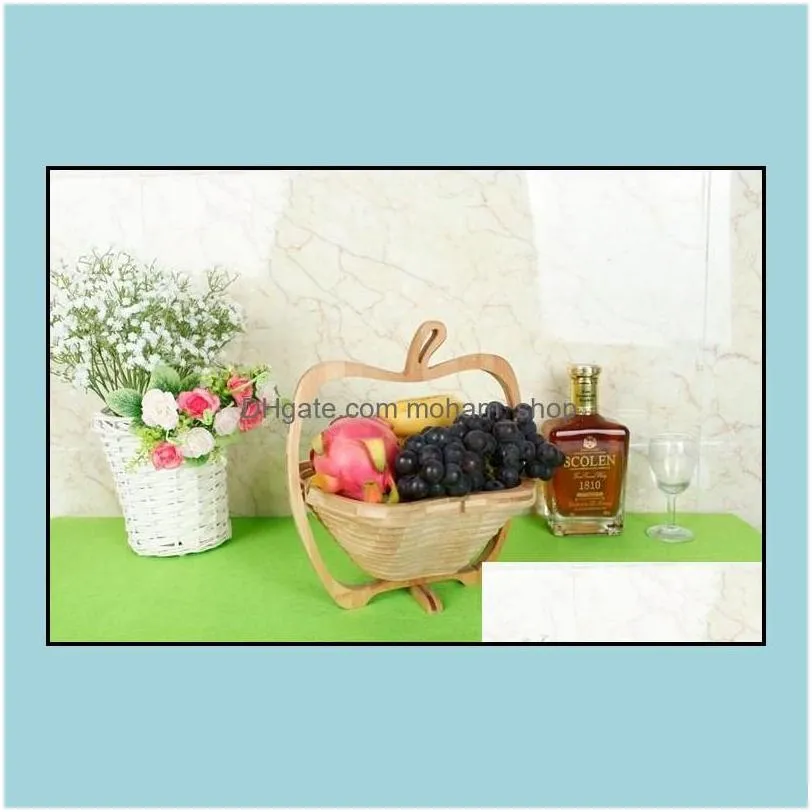 Storage Baskets Wooden Vegetable Basket With Handle  Shape Fruit Foldable Eco Friendly Skep Fashion Top Quality 16Ad B Drop Del