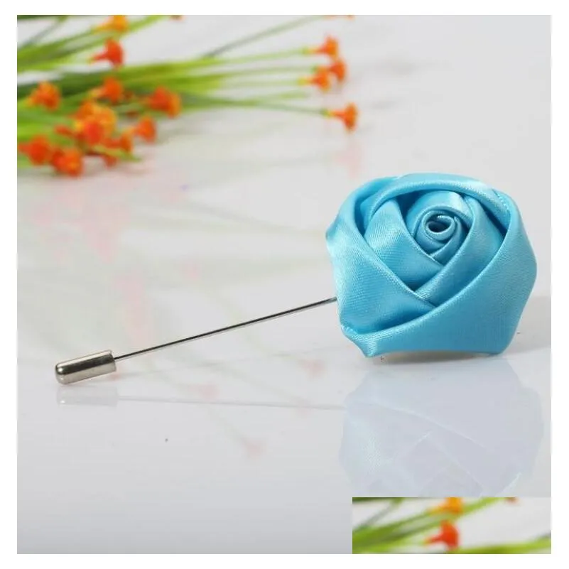 fashion rose flowers brooches pins mini double rose women men corsages brooch for party birthday gifts 27 colors